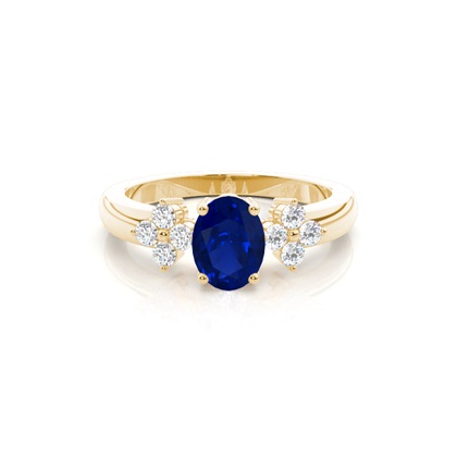 Yellow Gold Sapphire Diamond Rings