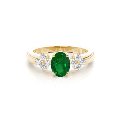 Yellow Gold Emerald Diamond Rings