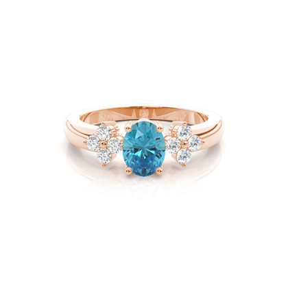 Oval 3 Stone Diamond Rings