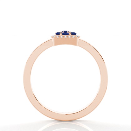 Runder Cluster Blue Sapphire Ring