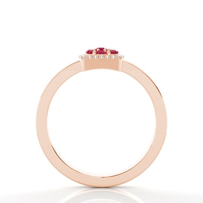 Runder Cluster Rubinring