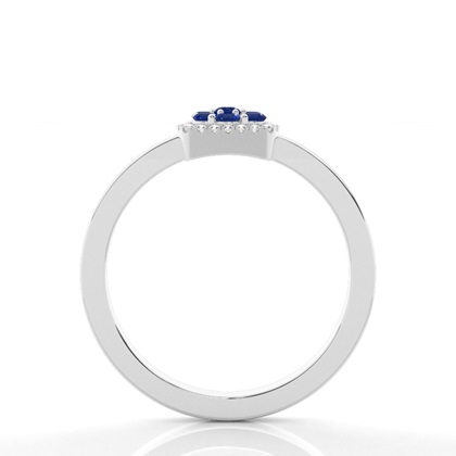 Runder Cluster Blue Sapphire Ring