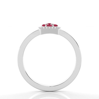 Runder Cluster Rubinring