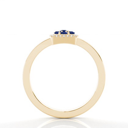 Runder Cluster Blue Sapphire Ring