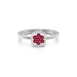 Round Cluster Ruby Ring