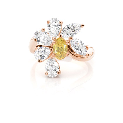 Yellow Gold Statement Diamond Rings
