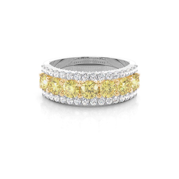 Yellow Diamond Half Eternity Band