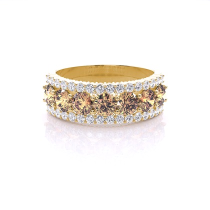 Yellow Gold Champagne Diamond Rings