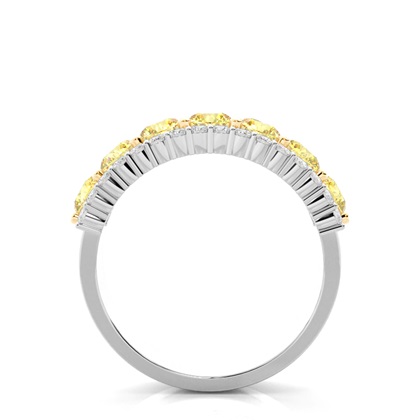 Runder gelber Diamant-Ring der halben Ewigkeit