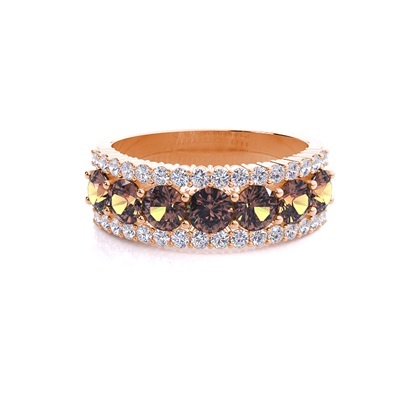 Rose Gold Half Eternity Diamond Rings