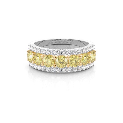Yellow Diamond Half Eternity Band