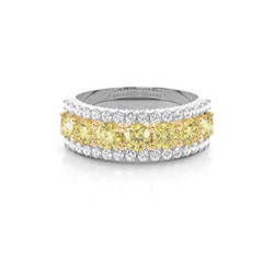 Yellow Diamond Half Eternity Band