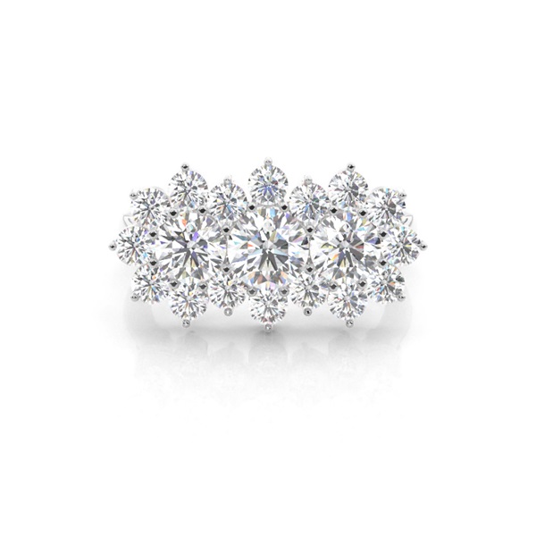 Pave Setting Diamond Cluster Ring