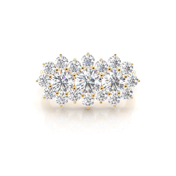 Pave Setting Diamond Cluster Ring