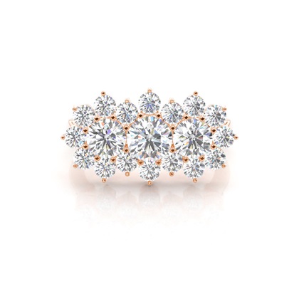 Rose Gold Diamond Cluster Rings