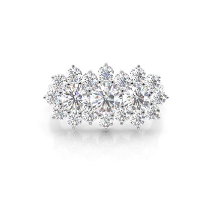 Pave Setting Diamond Cluster Ring