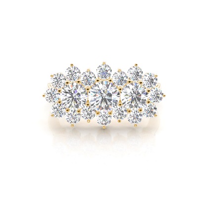 Yellow Gold Cluster Diamond Rings