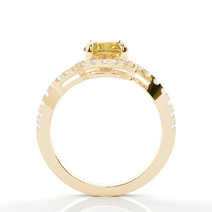 Dünner Gelber Diamant Verlobungsring in einer Krappenfassung