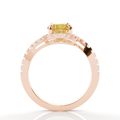 Yellow Diamond Side Stone Engagement Ring