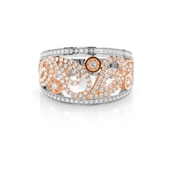 Zweifarbiger runder Diamant-Modering