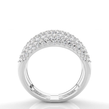 Three row Round Diamond Fashion Ring