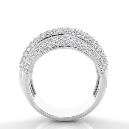 Four row Round Diamond Fashion Ring