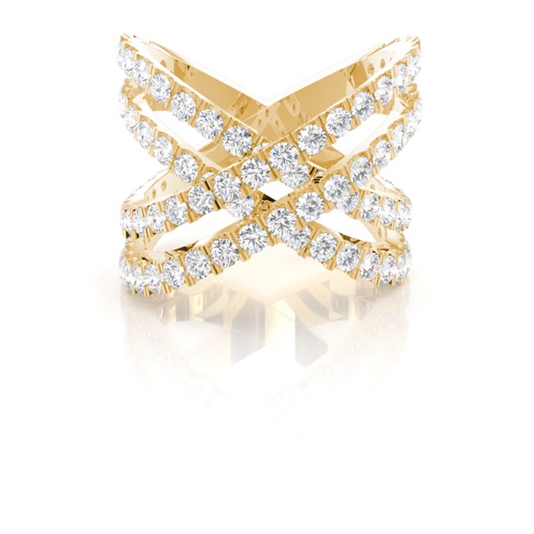 Round Studded Diamond Fashion Ring