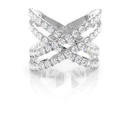 Round Studded Diamond Fashion Ring