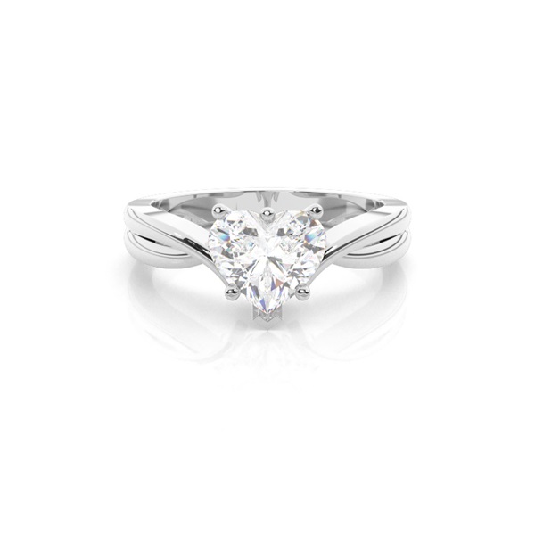 White Gold Heart Diamond Engagement Ring