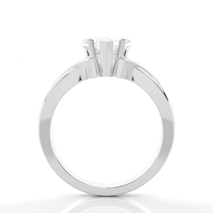 White Gold Heart Diamond Engagement Ring