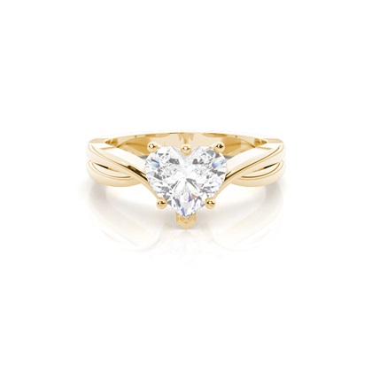 Yellow Gold Twisted Diamond Engagement Rings