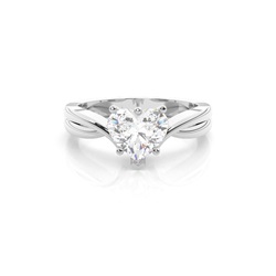 White Gold Heart Diamond Engagement Ring