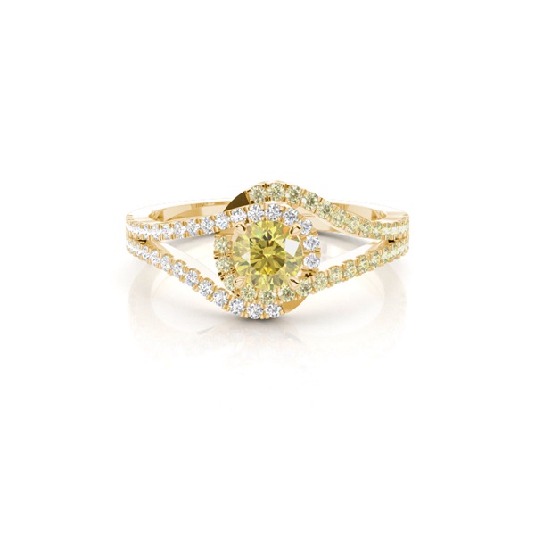 Prong Set Yellow Diamond Promise Fashion Ring