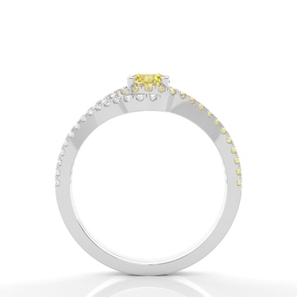 Prong Set Yellow Diamond Promise Fashion Ring
