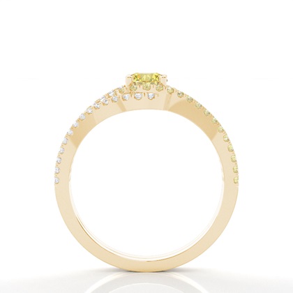 Prong Set Yellow Diamond Promise Fashion Ring