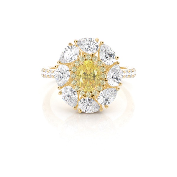 Channel Setting Plain Yellow Diamond Ring