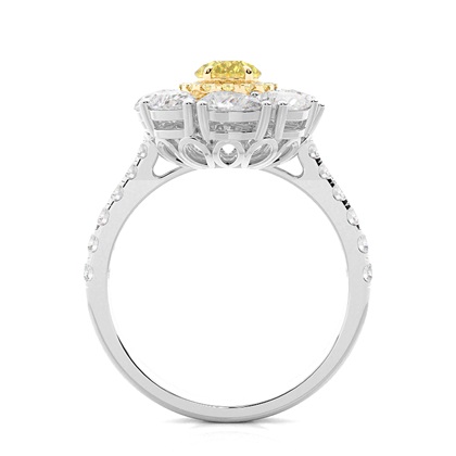 Channel Setting Plain Yellow Diamond Ring