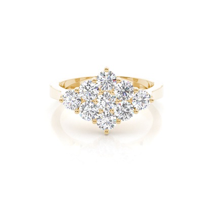 Yellow Gold Cluster Diamond Rings