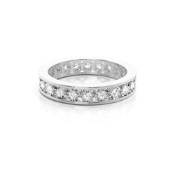 Runder Diamantring in Ewigkeitskanalfassung