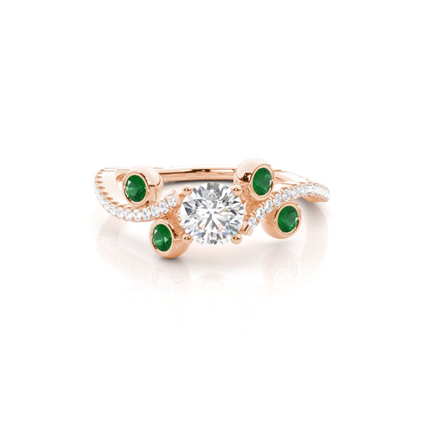 Designer Vintage Round Shaped Emerald Fashion Ring