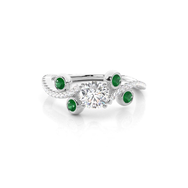 Designer Vintage Round Shaped Emerald Fashion Ring