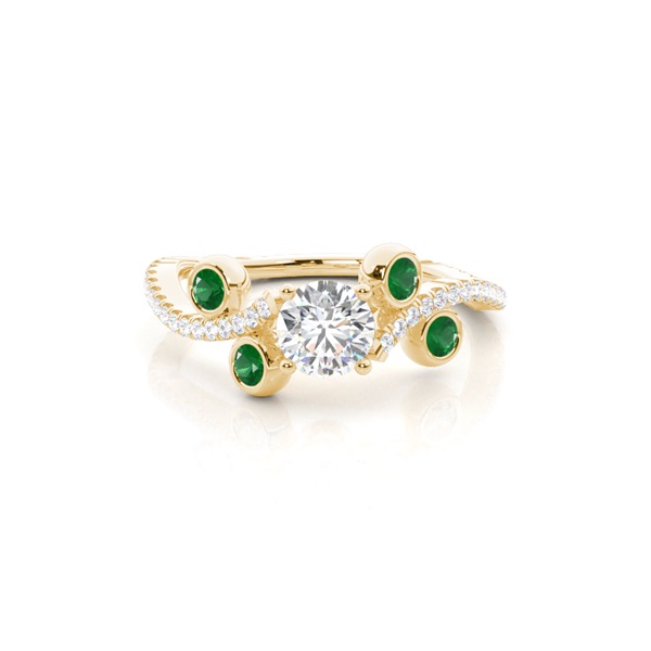 Designer Vintage Round Shaped Emerald Fashion Ring