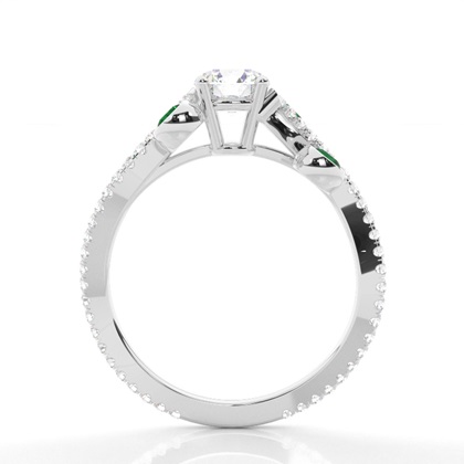 Designer Vintage Rund Geformten Smaragd Fashion Ring