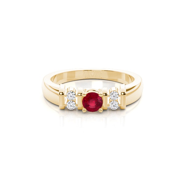 Ruby Round White Gold Engagement Ring