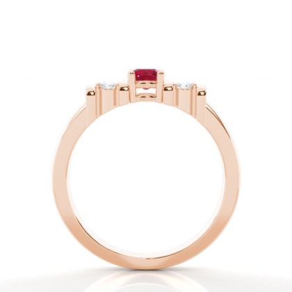 Ruby Round White Gold Engagement Ring