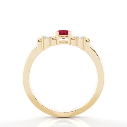 Ruby Round White Gold Engagement Ring