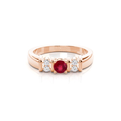 Ruby Round White Gold Engagement Ring