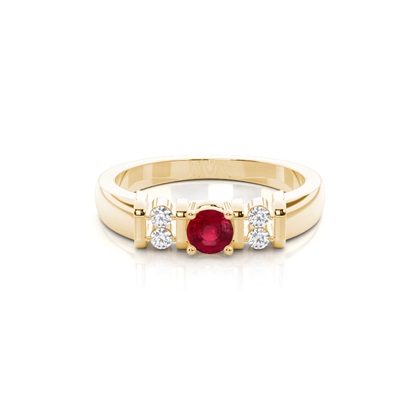 Ruby Round White Gold Engagement Ring