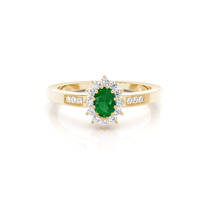 Yellow Gold Emerald Diamond Rings