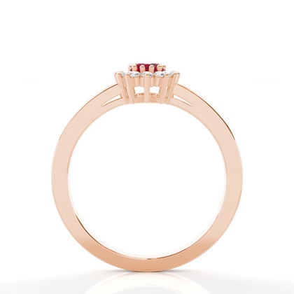 Rubin Halo Verlobungsring In Einer Krappenfassung